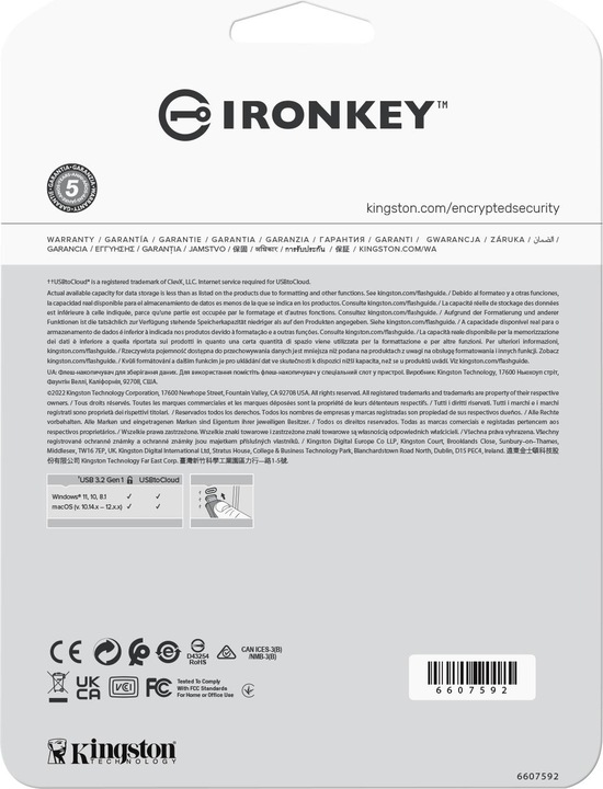 Produktbild Kingston IronKey Locker+ 50 (128 GB, USB-A, USB 3.2)