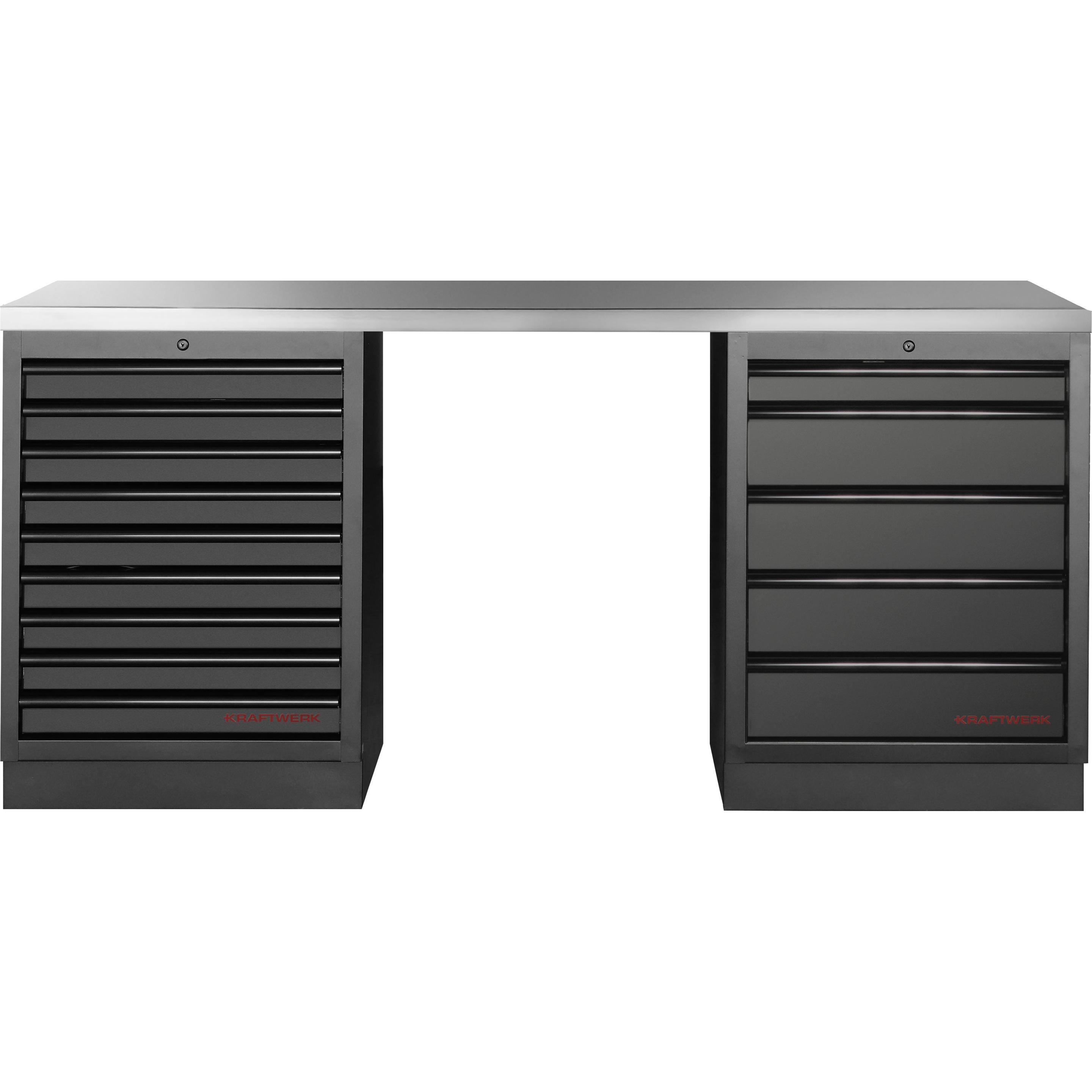 Kraftwerk, Werkstattschrank, MOBILIO BLK Kombi Edelstahl (136 cm, 91 cm)