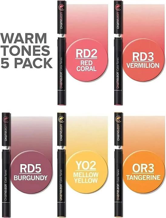 Produktbild Chameleon Aquarellfarbstifte Brushpens Rottöne, 5 Stück (5x)