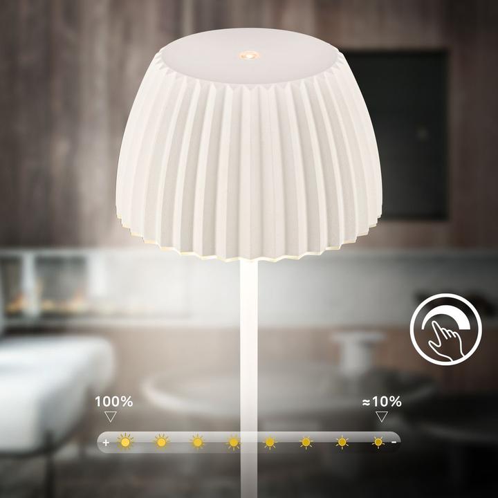 Immagine prodotto Briloner LUCA LED Tischleuchte mit Lichtkante - Altweiss (800 lm)