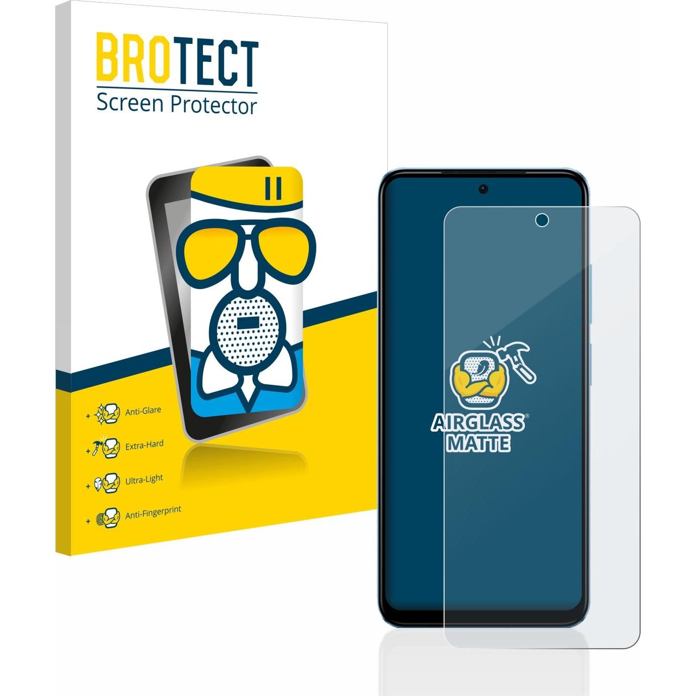 BROTECT AirGlass Panzerglasfolie Matt (1 Stück, Xiaomi Redmi Note 12S), Smartphone Schutzfolie, Grau
