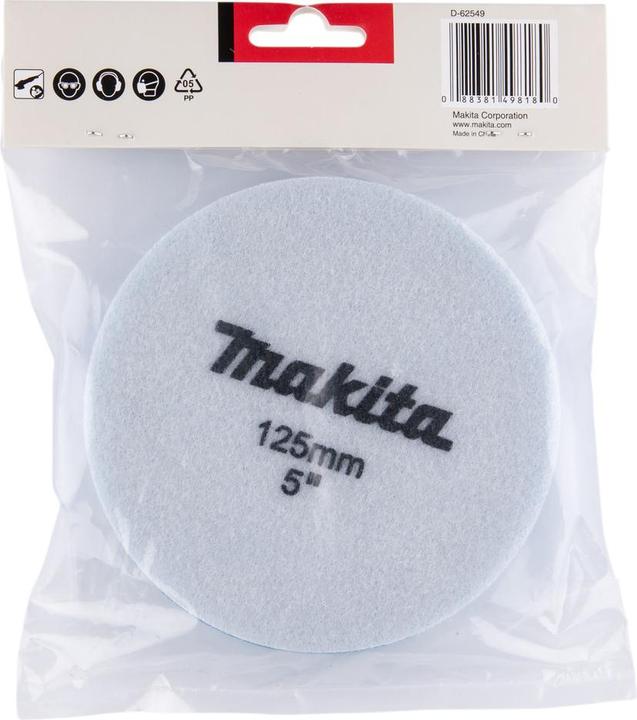 Actual product image Makita Grinding sponge for single disc/polishing machine, Ø125 mm, Unperforated, 1 piece, blue (MEDIUM)