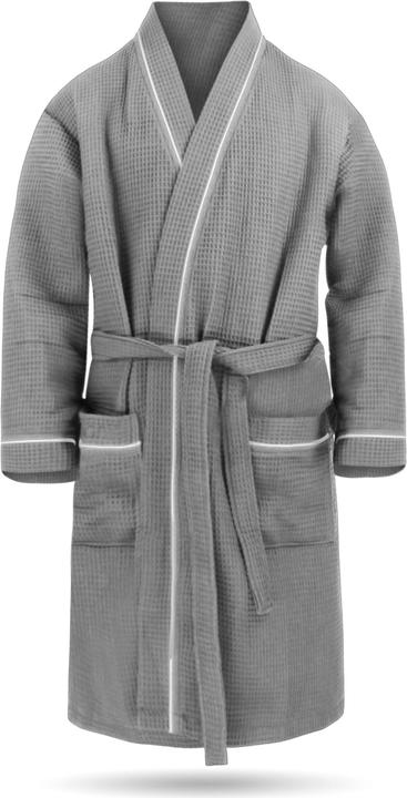 Normani Herren Morgenmantel mit Waffel-Piqué Bali (XXL)