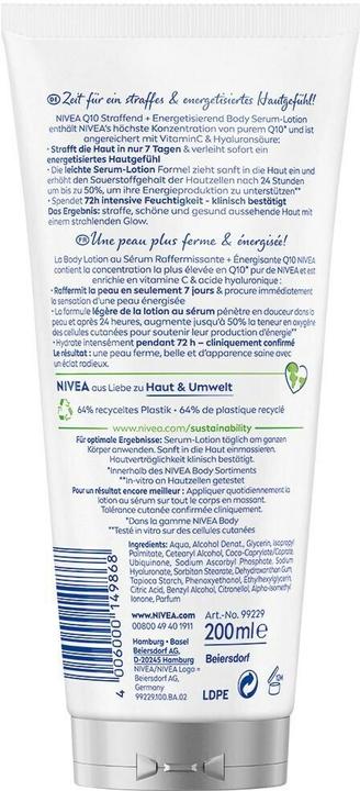 Immagine prodotto NIVEA Q10 Straffend + Energetisierend Body Serum-Lotion (Lozione corpo, 200 ml)
