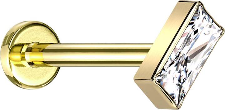 Produktbild Star Piercing Micro Labret Innengewinde vergoldet rechteck vergoldet Kristall silber (ohne Messing, Titan)