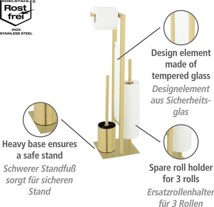 Actual product image Wenko Rivalta gold floor-standing WC set