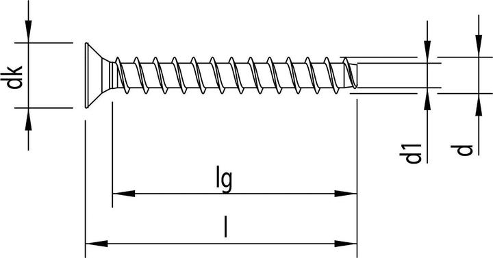 Actual product image Heco MULTI-MONTI-plus F concrete screw countersunk head TX 7.5x160 mm blue galvanised 50 pcs. (50 Screws per piece)