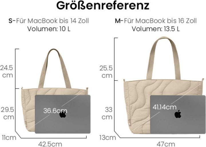 Produktbild tomtoc Terra-T38 Puffy Laptop Tote Bag, 13.5L, beige (16", Universal)
