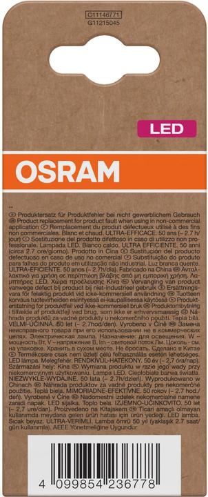 Actual product image Osram LED CLASSIC highest efficiency class A 3.8W 827 frosted E27 lamp 806lm 2700K warm white as 6 (E27, 806 lm, 1x)