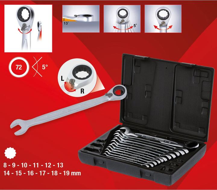 Produktbild KS Tools GEARplus® Ratschenringmaulschlüssel-Satz 503.4665