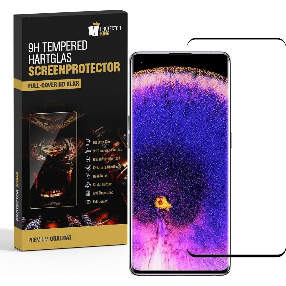 Protectorking 2x gchfgOpTempered 9H Hartglas 3FULL KLAR (2 Stück, Oppo Find X5 Pro), Smartphone Schutzfolie