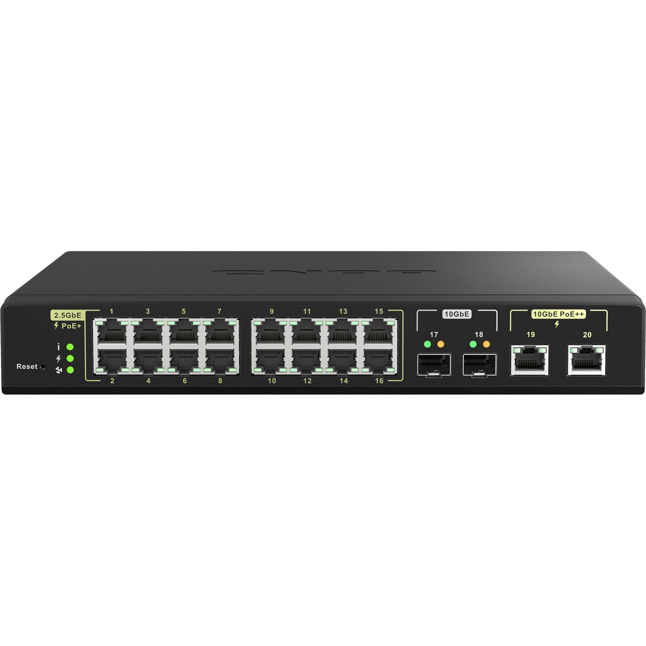 QNAP QSW-M2116P-2T2S (20 Ports), Netzwerk Switch, Schwarz