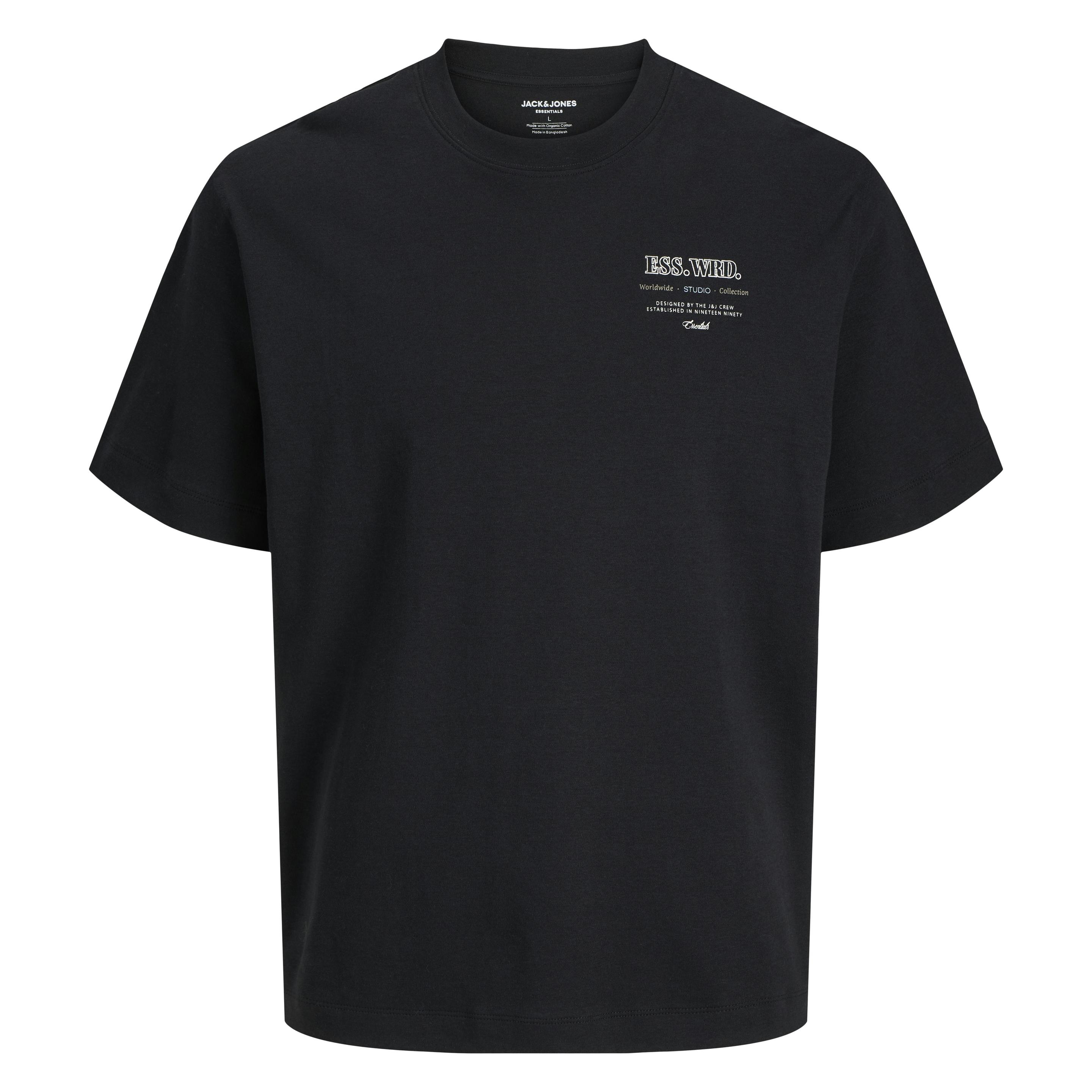 Jack & Jones, Herren, Shirts, Jjeurban Edge Studio Tee Ss O-Neck Noos, Schwarz