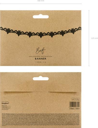 Immagine prodotto Partydeco Ghirlanda Bat 4 m, Nero (1 Pezzo/i)