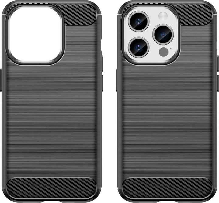 Produktbild Cover-Discount iPhone 15 Pro Max - Metall Carbon Look Hülle schwarz (Apple iPhone 15 Pro Max)