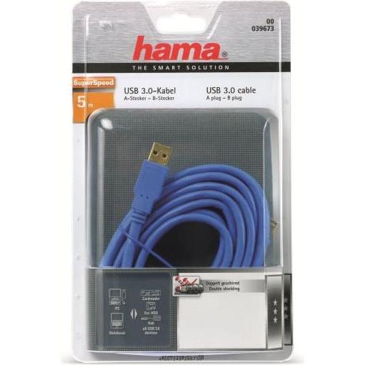 Thumbnail - Hama USB 3.0 Anschlusskabel 39673 (5 m, USB 3.0), USB Kabel