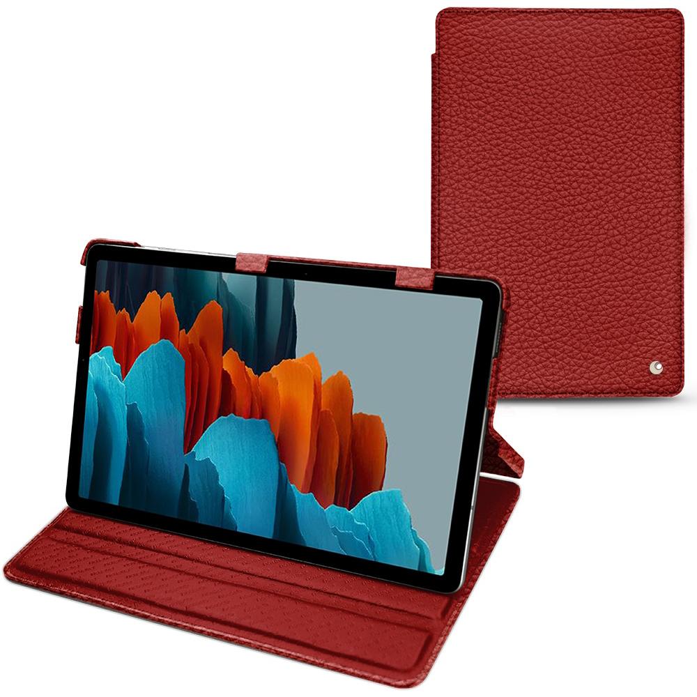 Noreve Lederschutzhülle horizontal (Galaxy Tab S7+), Tablet Hülle, Rot