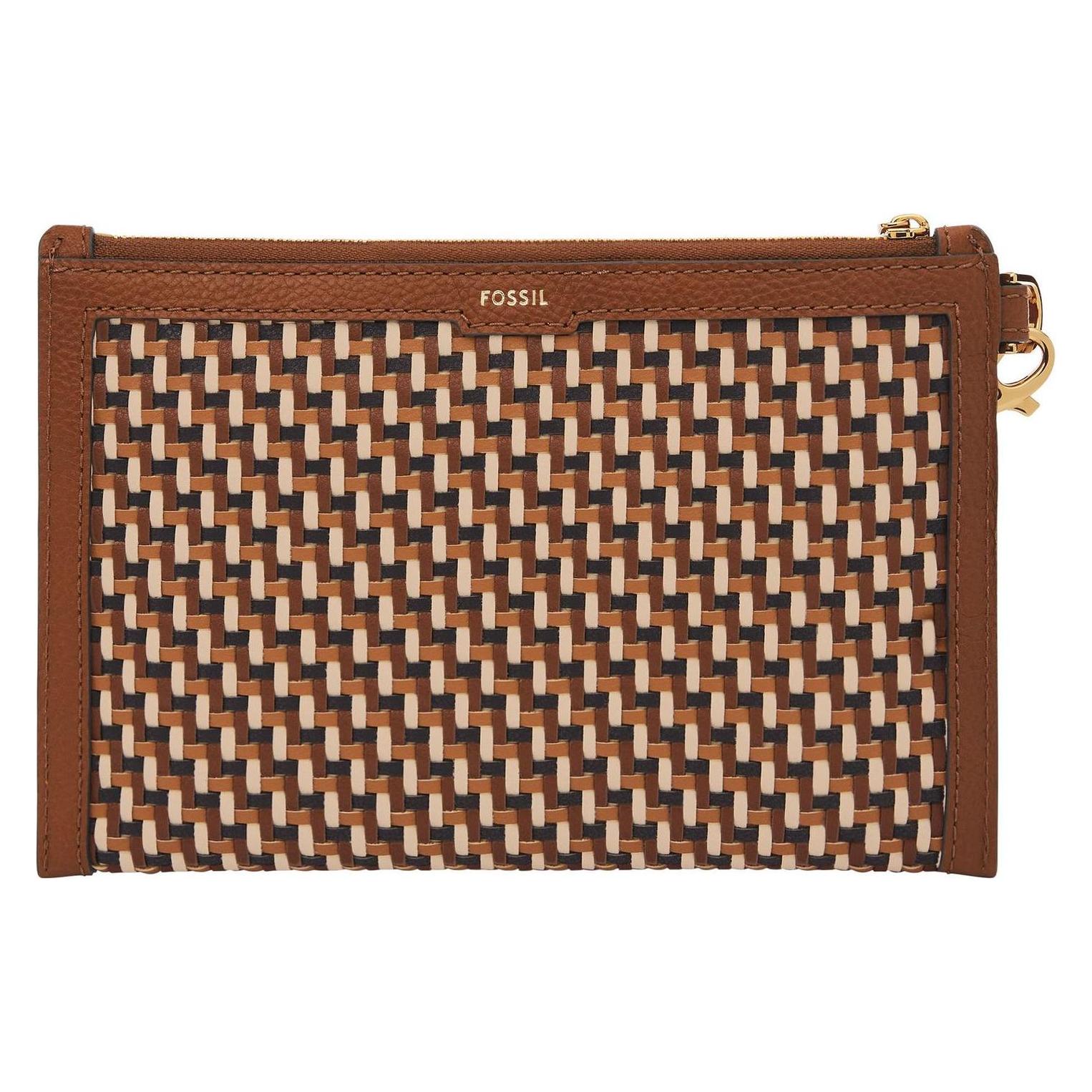 Fossil, Damen, Handtasche, Gift Wristlet, Mehrfarbig, Schwarz, Braun, Beige