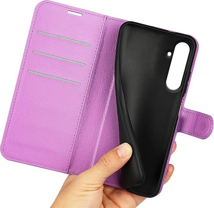 Actual product image Cover-Discount Galaxy A55 - Leather case violet (Samsung Galaxy A55)