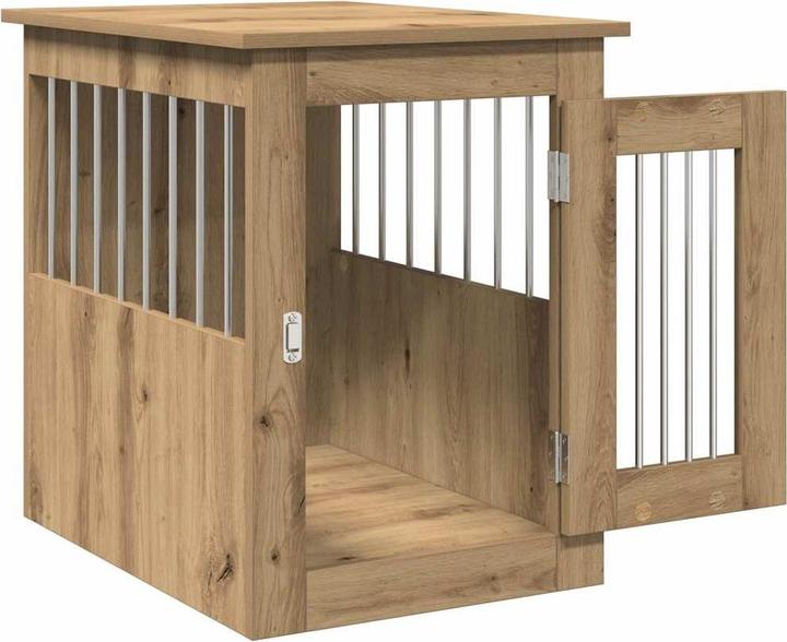 Actual product image vidaXL Dog cage in furniture style reclaimed wood look 55x80x68 cm wood-based material