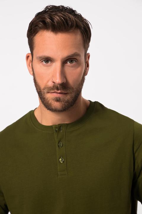 Image du produit JP1880 T-shirt Henley, collection Basic. Manches courtes et patte de boutonnage (4XL)