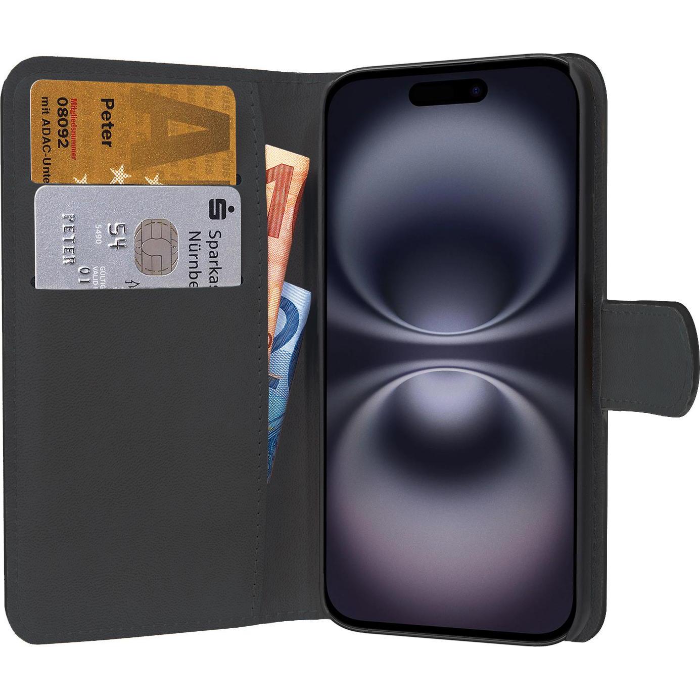 Thumbnail - Pedea Book Cover Classic für Apple iPhone 16 -black (Apple iPhone 16), Smartphone Hülle, Schwarz