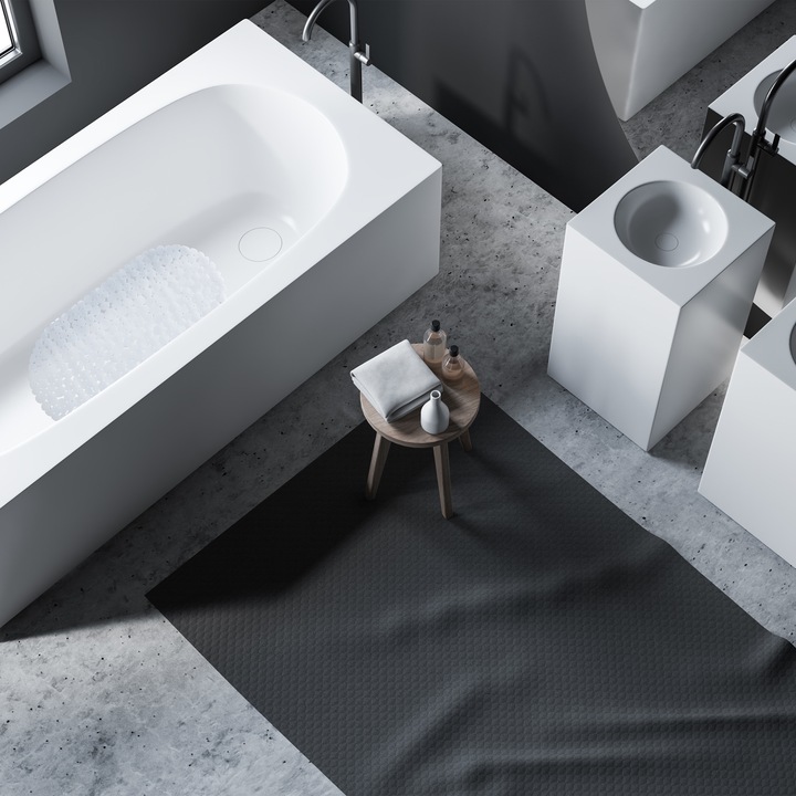 Actual product image Relaxdays Anti-Slip Bath Mat, Stone-look (36 x 68 x 0.5 cm)