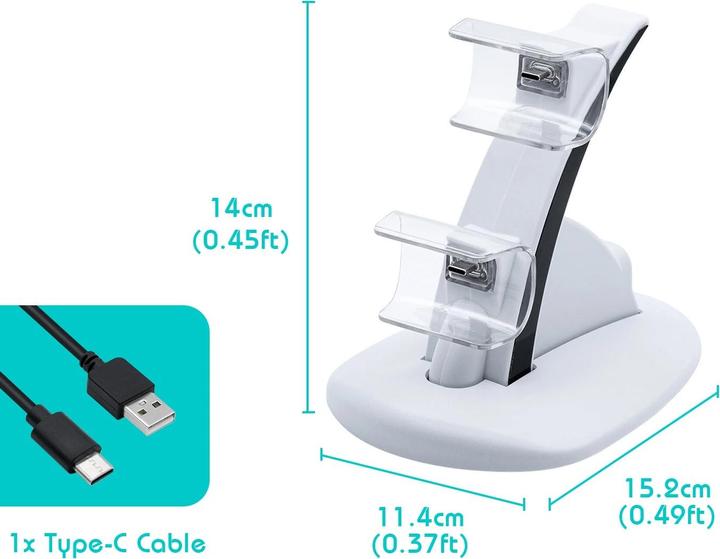 Actual product image PhoneLook Stylish charging station Power Dock for charging two PlayStation 5 controllers (PS5) (PS5)