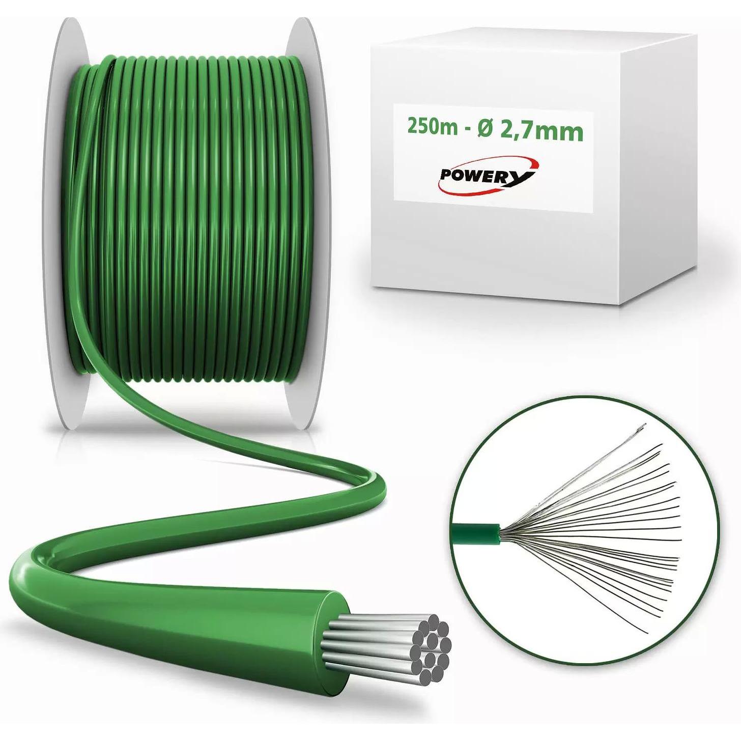 Thumbnail - AccuCell, Zubehör Gartenmaschinen, 250m Begrenzungskabel kompatibel mit Mähroboter Gardena, Husqvarna Automower 2,7mm (M...