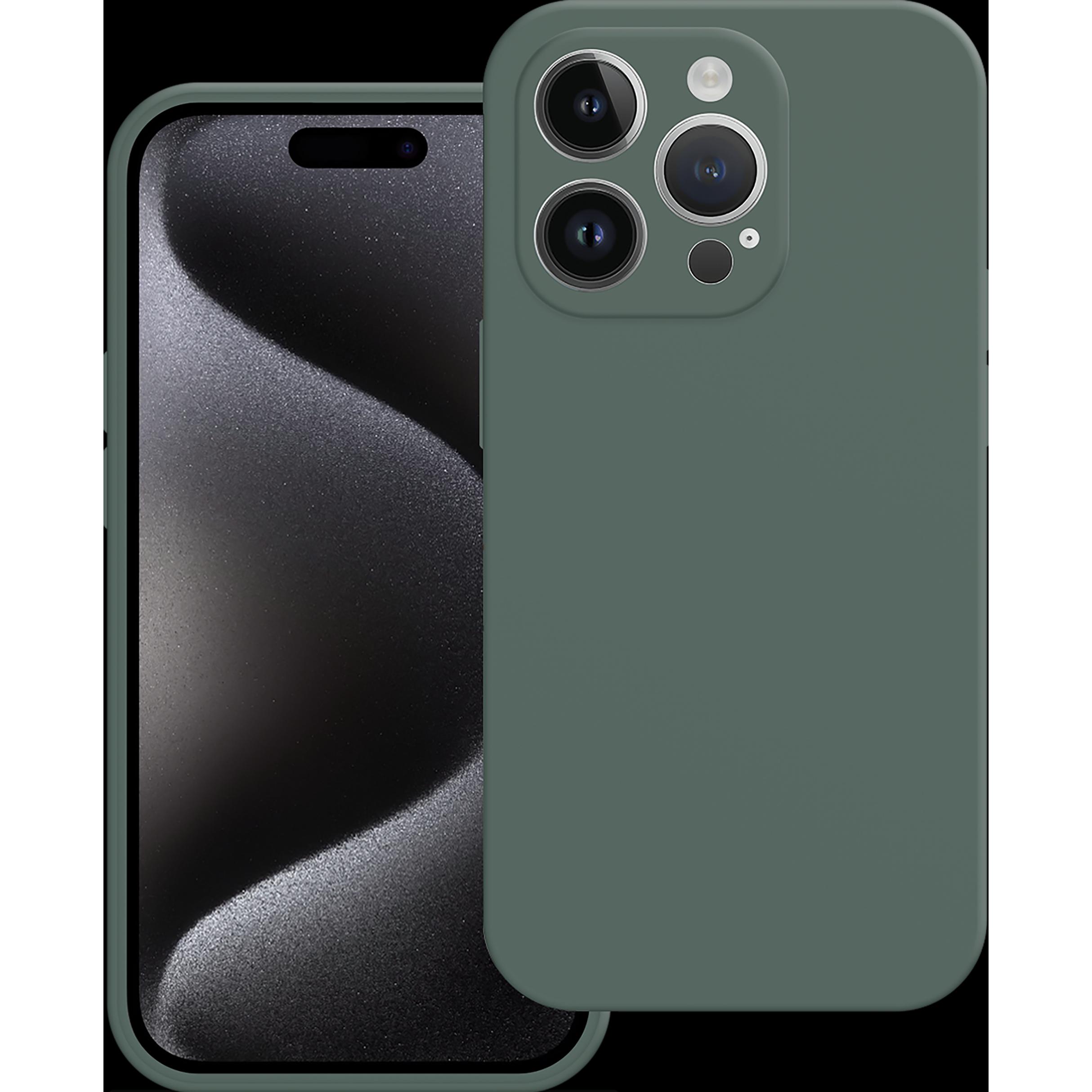 Cazy Silikon Hülle Kompatibel mit iPhone 15 Pro - Soft TPU Schutz - (Apple iPhone 15 Pro), Smartphone Hülle, Grün