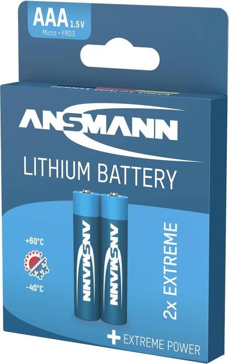 Productafbeelding Ansmann Micro (AAA) batterij Lithium E (2 Pcs., AAA, 1150 mAh)