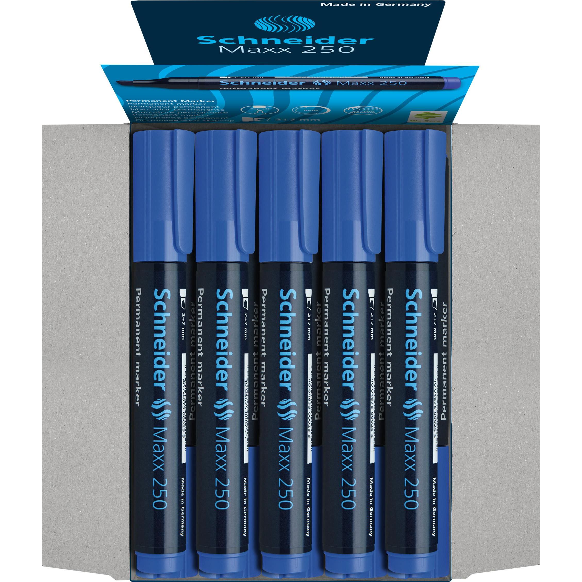 Schneider, Marker, Permanentmarker Maxx 250 Strichstärke: 2-7 mm Schreibfarbe: blau (Tiefblau, 7 mm, 1 x)