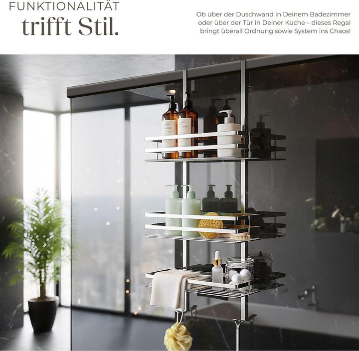 Image du produit tectake Étagère de douche à suspendre (30 x 21 x 80 cm)
