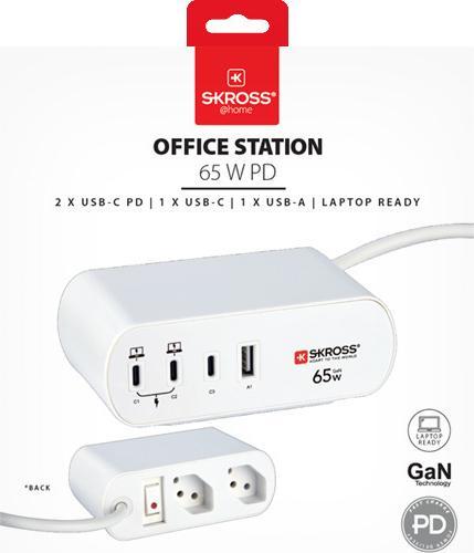 Produktbild Skross OfficeStation (2 x, Typ 13, USB-A, USB-C, 3 m)