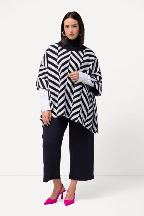Immagine prodotto Ulla Popken Mantella in maglia jacquard con collo da risvoltare (42, 44, 46, 48)