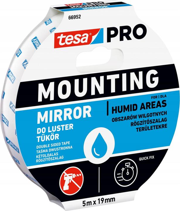 Produktbild tesa 66952 Pro Spiegel Montageklebeband 5m x 19 mm (19 mm)