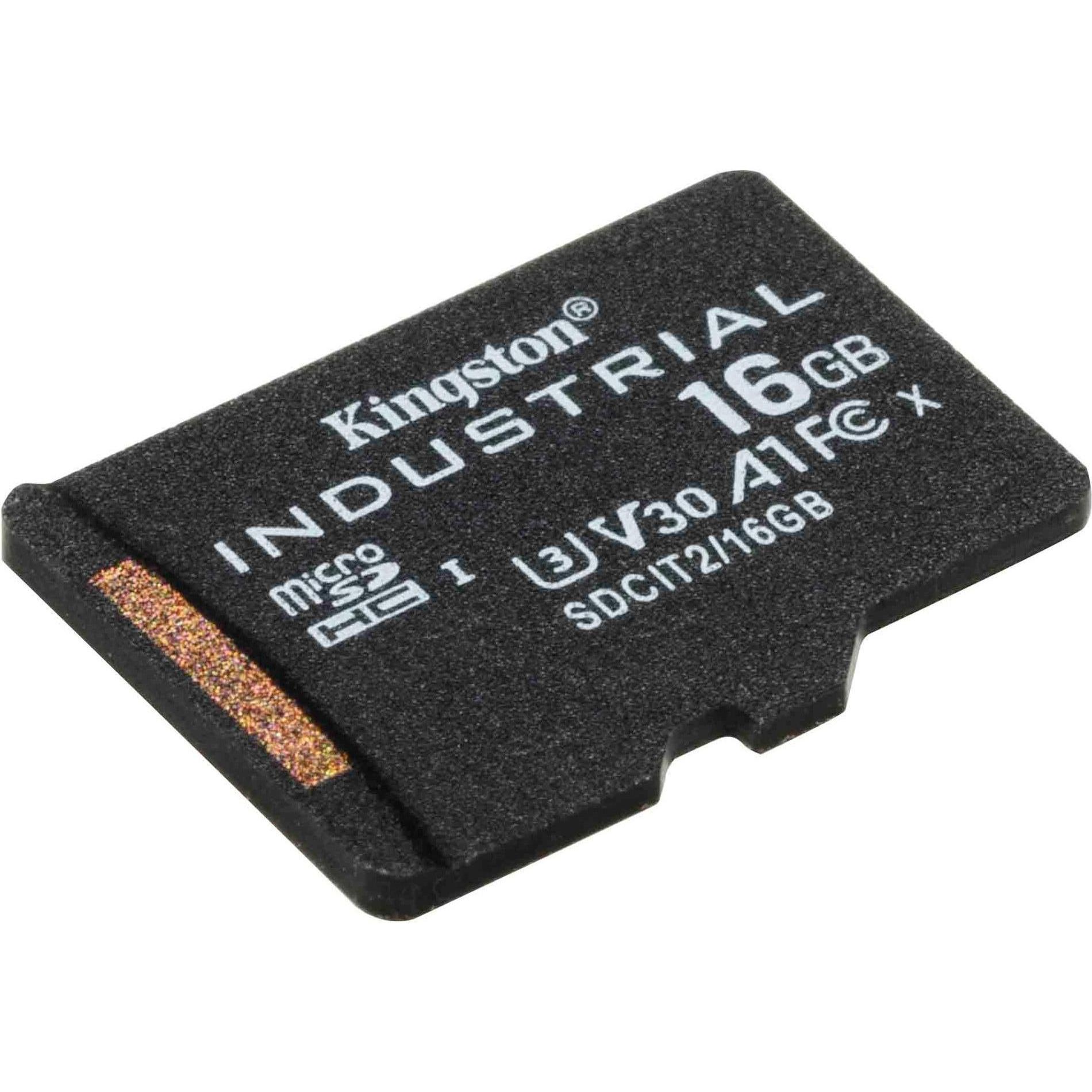 Thumbnail - Kingston microSDHC Industrial (16 GB, microSDHC, U3, UHS-I), Speicherkarte, Schwarz