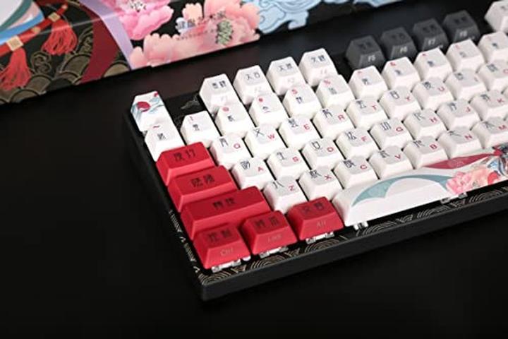Actual product image Varmilo VEA87 Beijing Opera TKL Gaming Keyboard, MX-Brown, white LED - US Layout (US, Cable)