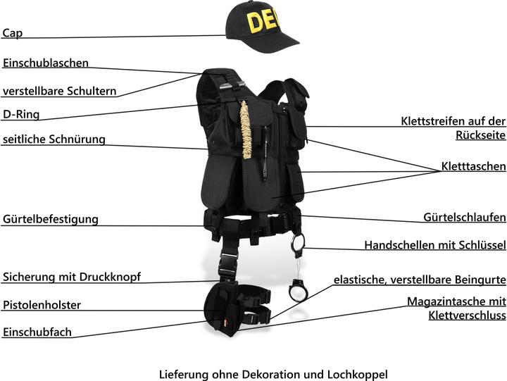 Produktbild Normani SWAT/POLICE/SECURITY Kostüm Karneval (XS)