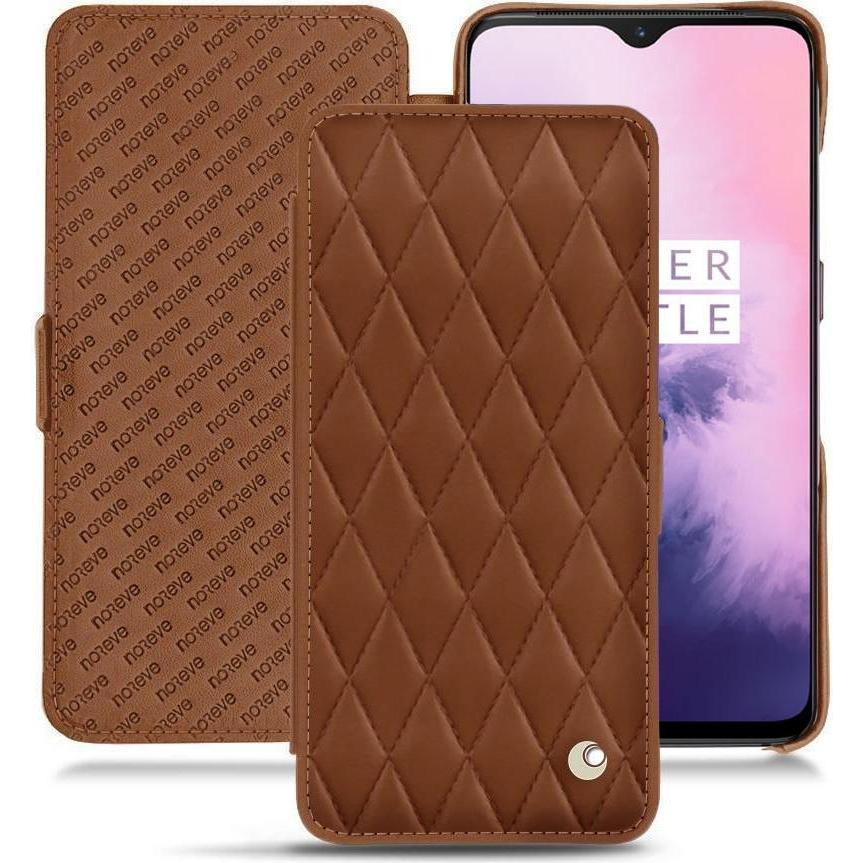Noreve Lederschutzhülle horizontal (OnePlus 7), Smartphone Hülle, Braun