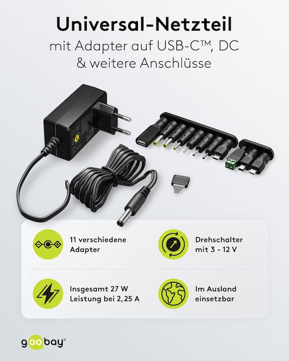Actual product image Goobay Universal power supply unit