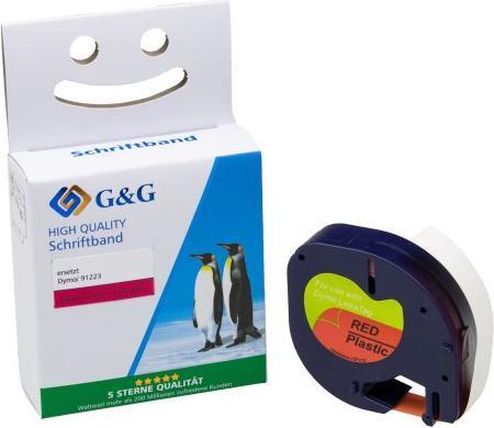 Produktbild G&G Kompatibel mit Dymo 91223/ S0721680 Plastik-Etiketten/ Schriftbandkassette Schwa (Schwarz)
