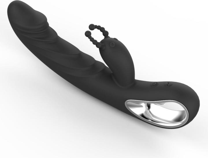 Actual product image Erolab Cheeky Bunny G-Spot and Clitoral Massager Black (ZYCP01b)