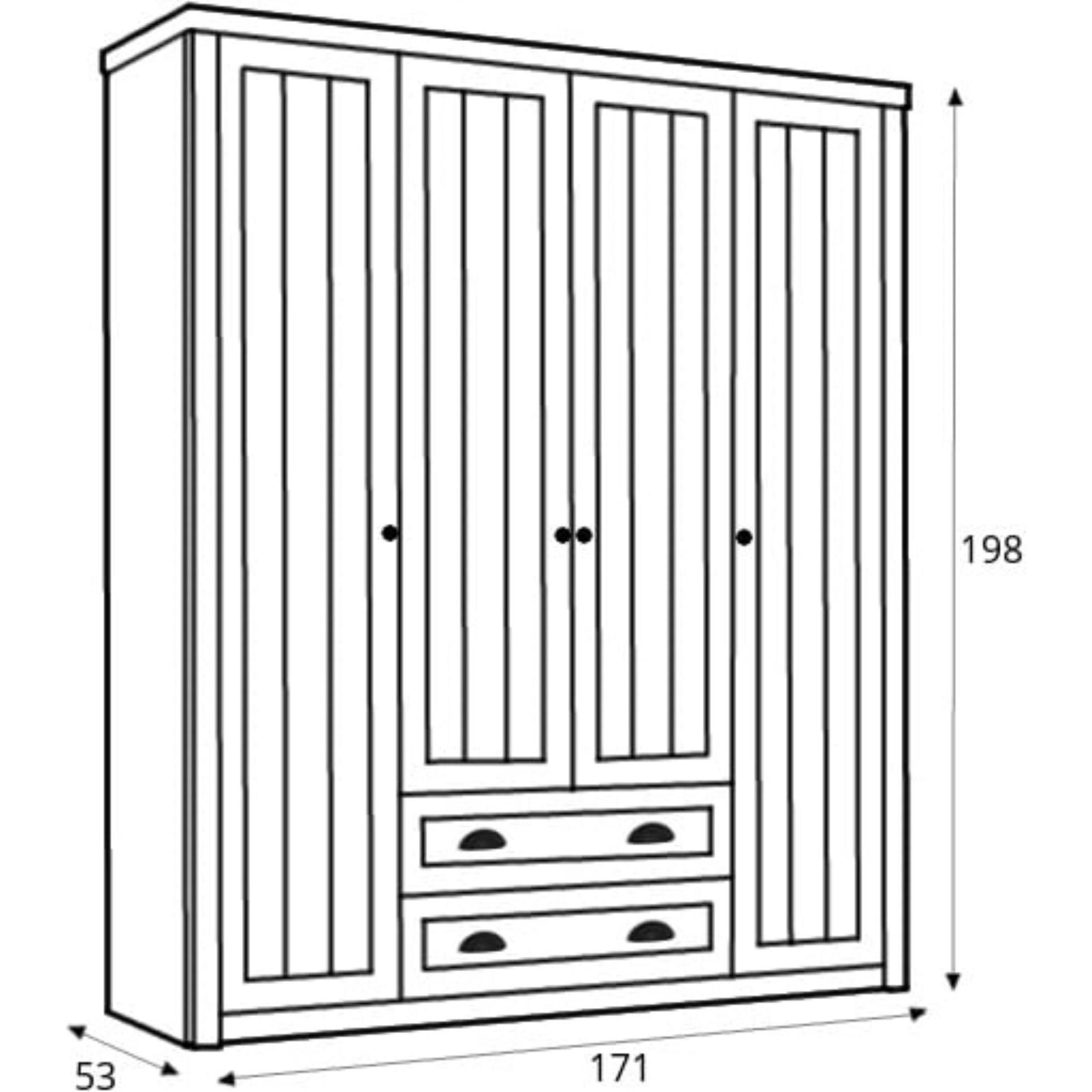 Thumbnail - Konsimo, Kleiderschrank, Lemas (171 x 198 x 53 cm)