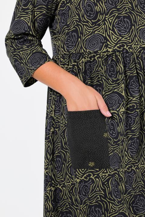 Produktbild Ulla Popken Jerseykleid, A-Linie, Blumendruck (54)