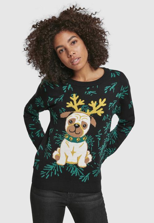 Produktbild Urban Classics Ladies Pug Christmas Sweater (S)