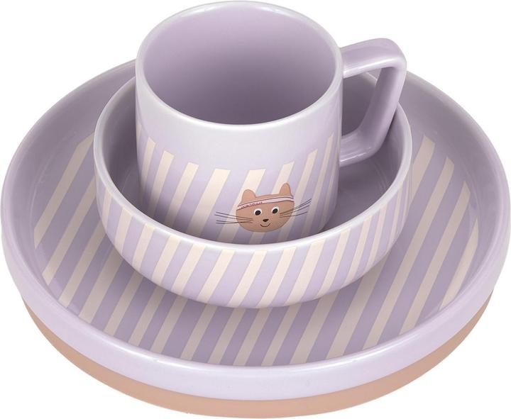 Productafbeelding Lässig Kindergeschirrset Tiny Team Cat 3-teilig, Lila