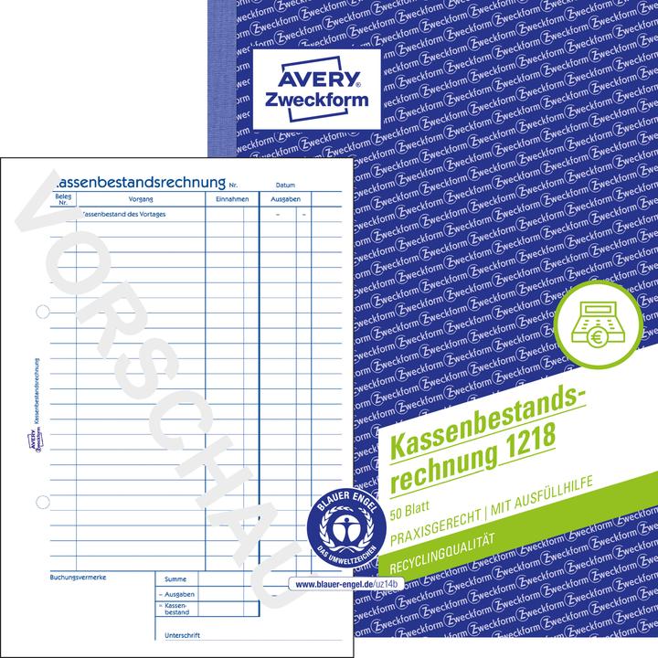 Image du produit Avery RecyclageÂ Compte de caisse (50x)