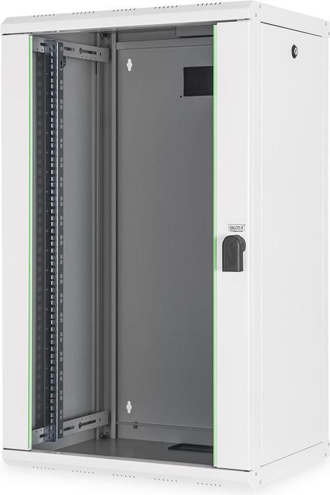 Produktbild Digitus Glas-Fronttur fur 20HE Wandgehause inkl. Schwenkhebel mit Profil-Halbzylinderschloss Farbe Grau (...