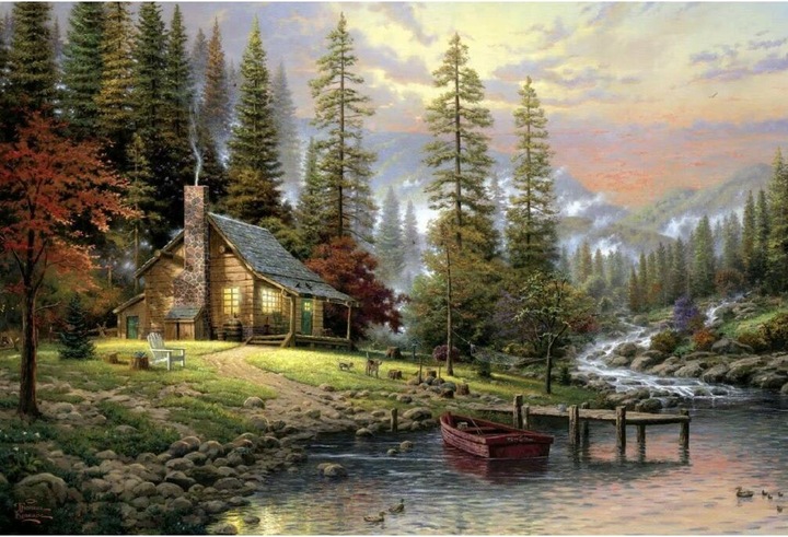 Actual product image Schmidt Spiele Thomas Kinkade: House in the Mountains (500 pieces)